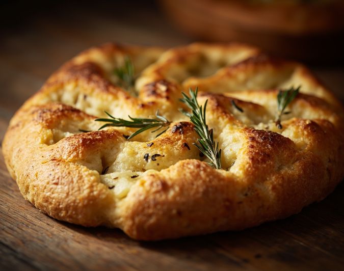 Rosemary focaccia fresh from the oven